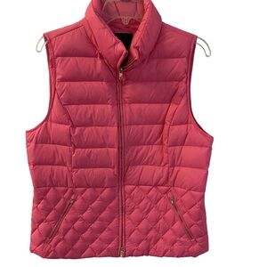 Talbots Pink Puffer Zip Up Vest - Sz L